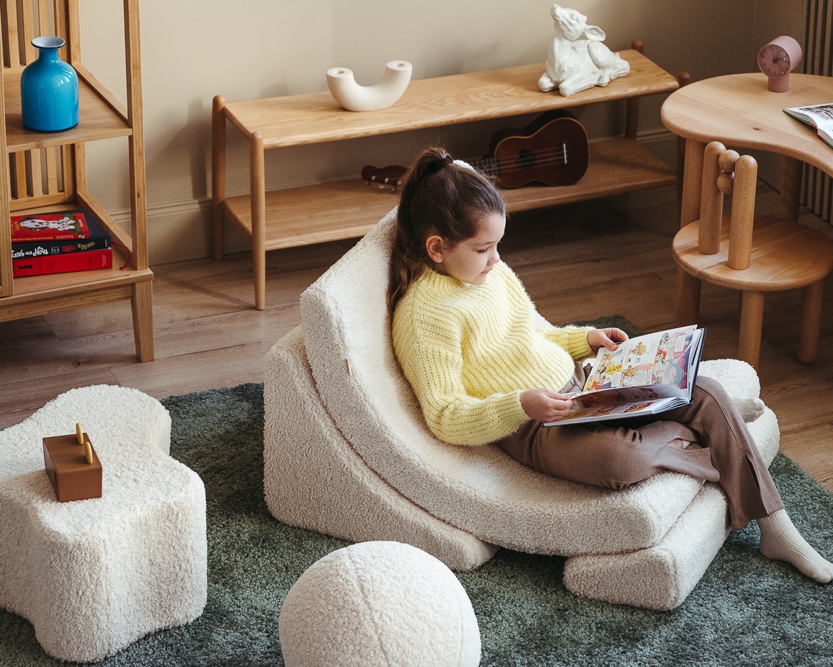 Wigiwama - Cream White Cloud Pouffe – Bild 5
