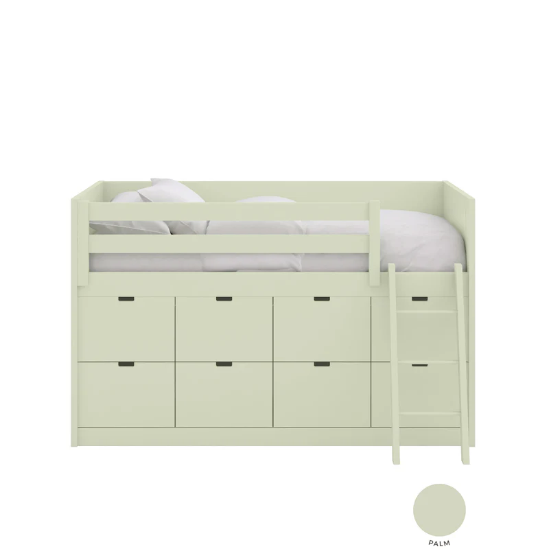 MUBA - Blockbett XL mit 8 Schubladen und Leiter
