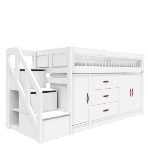 ALL-IN-ONE Halbhohes Bett mit Treppe