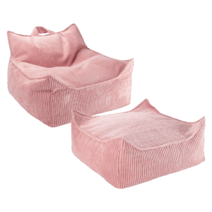 Wigiwama - Pink Mousse Beanbag & Ottoman