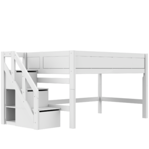 LIFETIME Halbhohes Bett 120 mit Treppe