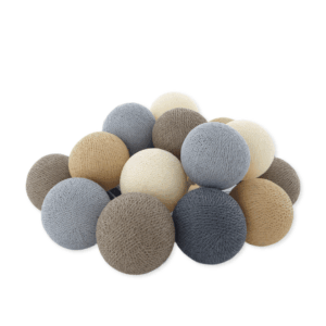 Lichterkette mit Baumwollkugeln – Beach Blue
