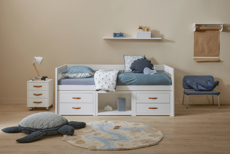 Kojenbett mit Regalen und Schubladen – Bild 4