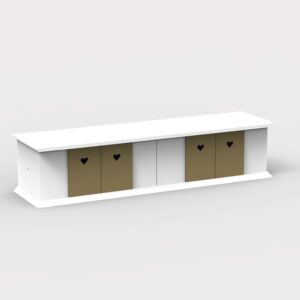 Kleines Stall-Regal mit 4 Scheunentoren Braun