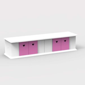 Kleines Stall-Regal mit 4 Scheunentoren Pink