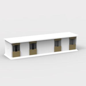 Kleines Stall-Regal mit 4 Pferde Boxen Braun