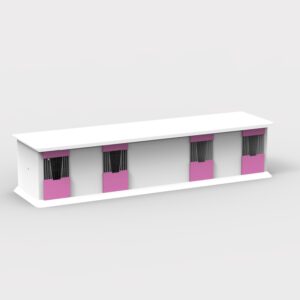 Kleines Stall-Regal mit 4 Pferde Boxen Pink