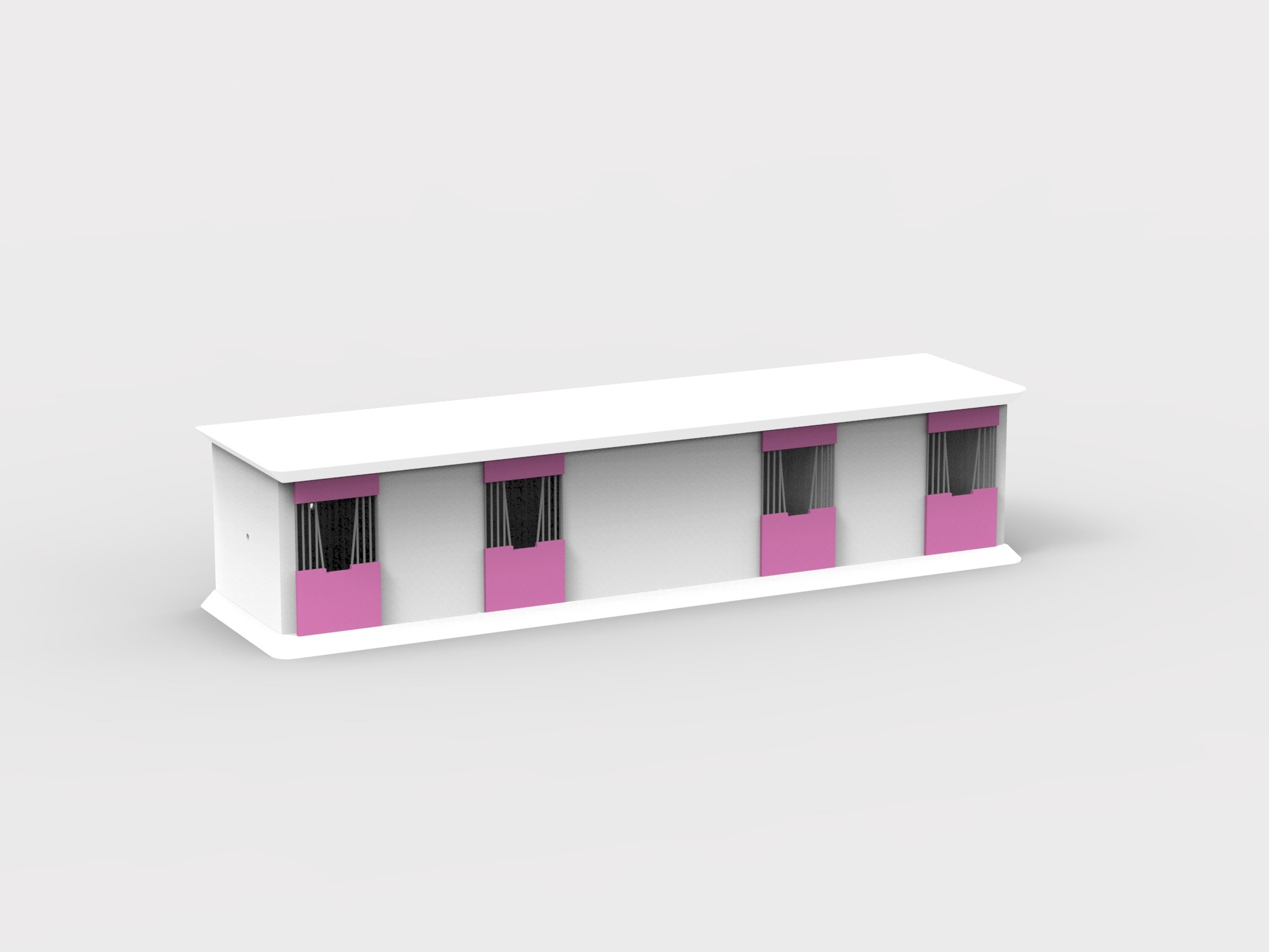 Kleines Stall-Regal mit 4 Pferde Boxen Pink