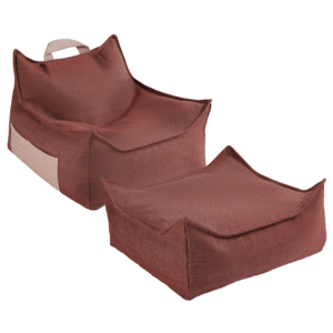 Wigiwama - Pomegranate Outdoor Beanbag Chair & Ottoman Set